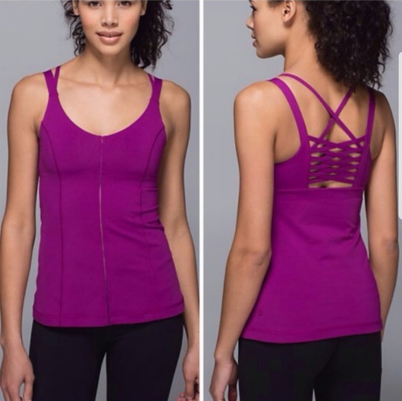 lululemon athletica Tops - Lululemon Hot To Street Tank Plum Size 2